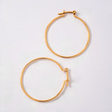 Large Smooth Candongas in 18k Gold Plated For Lady