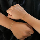 18k Gold Plated Figaro Bracelet for Lady