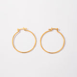 Large Smooth Candongas in 18k Gold Plated For Lady