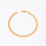 18k Gold Plated Thick Flat Link Bracelet For Men