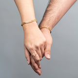 Pulseras Eslabón Continuo de hilo en Oro laminado 18k Para Pareja