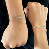 925 Silver Tennis Bracelets for Couples