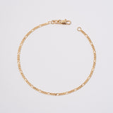 18k Gold Plated Figaro Bracelet for Lady