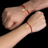 Pulseras Unión de Hilo grueso Rojo o Negro en Oro laminado 18k Para Pareja