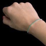 Pulsera Tenis Verde en Plata 925